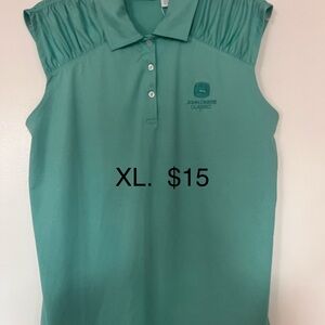 Oxford Green Sleeveless Button Down Shirt